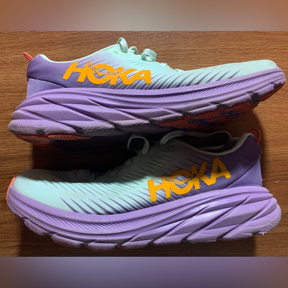Hoka Rincon 3 Women’s Size 7.5B mint/purple/orange